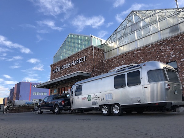 Airstream in front of Whole Foods