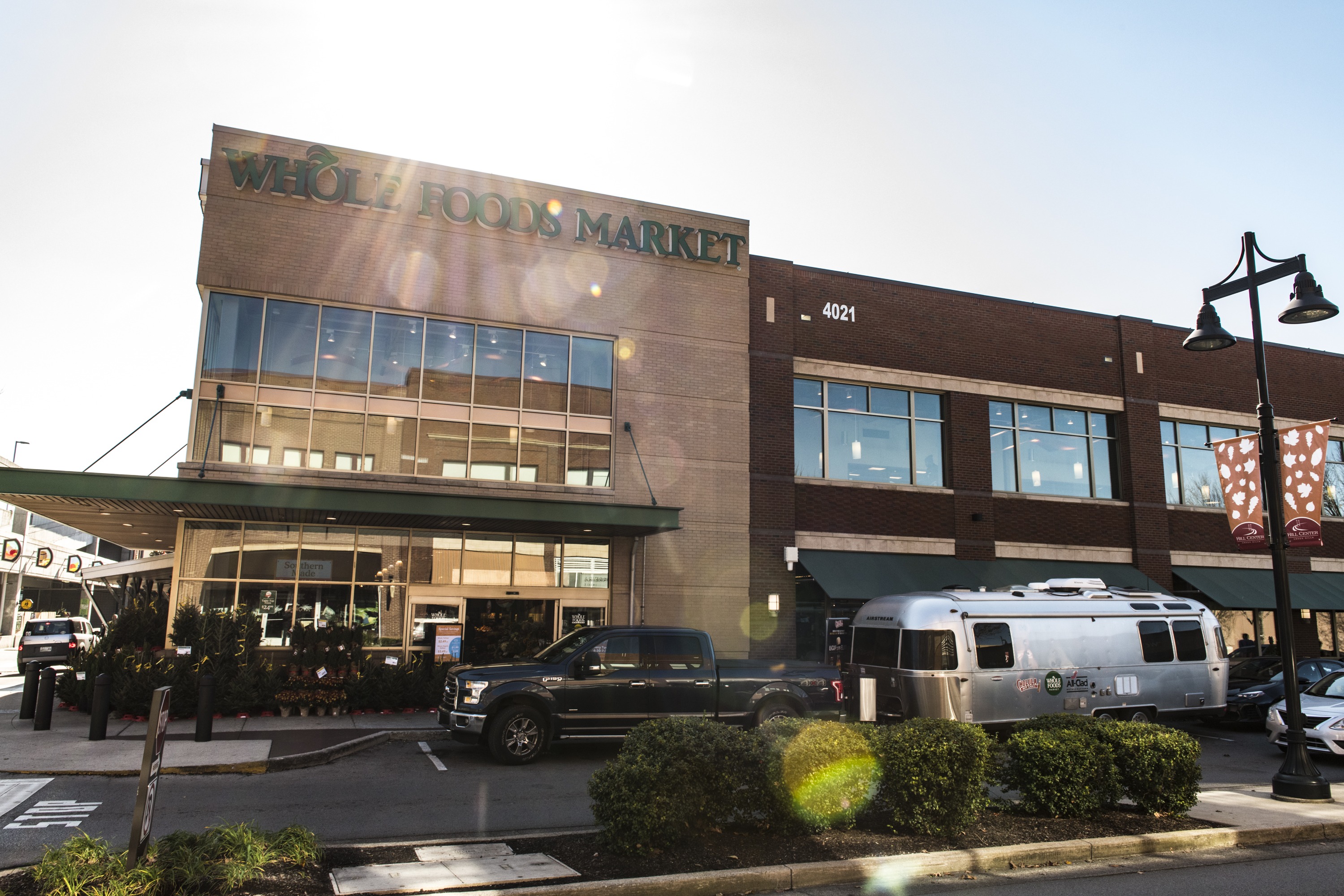 Airstream in front of Whole Foods