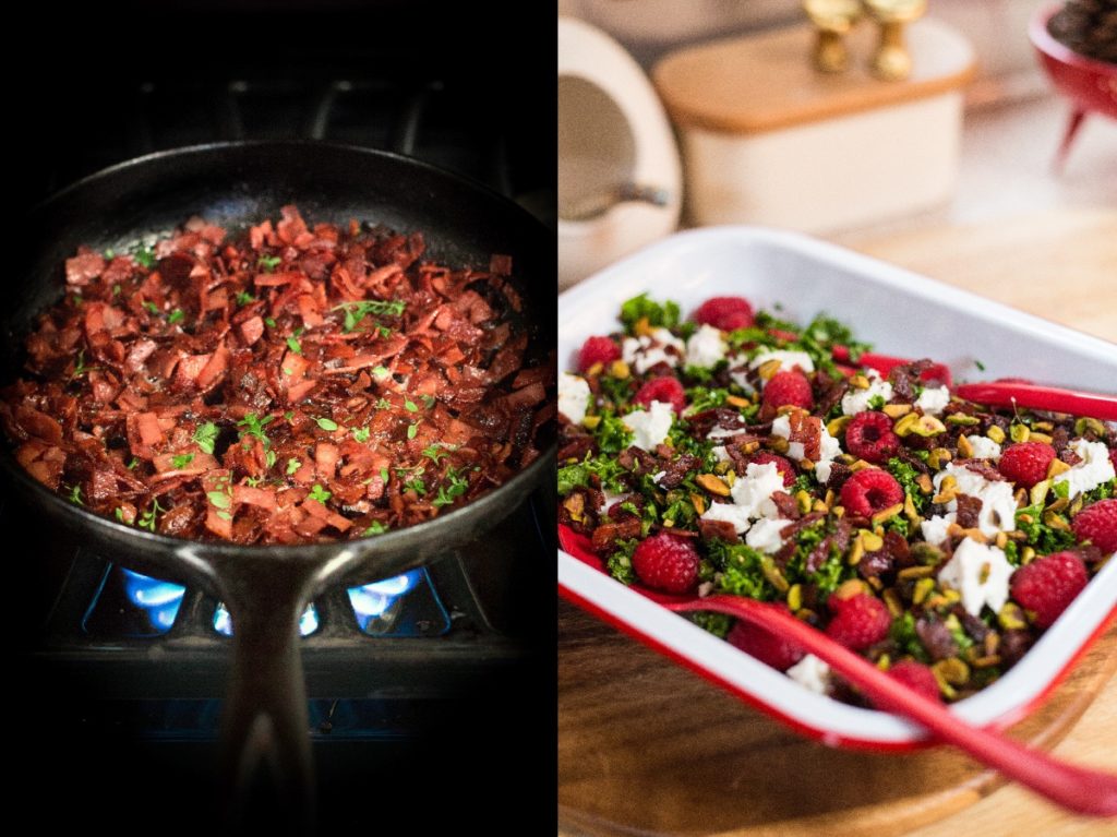 Airstream cooking vegetables stove top