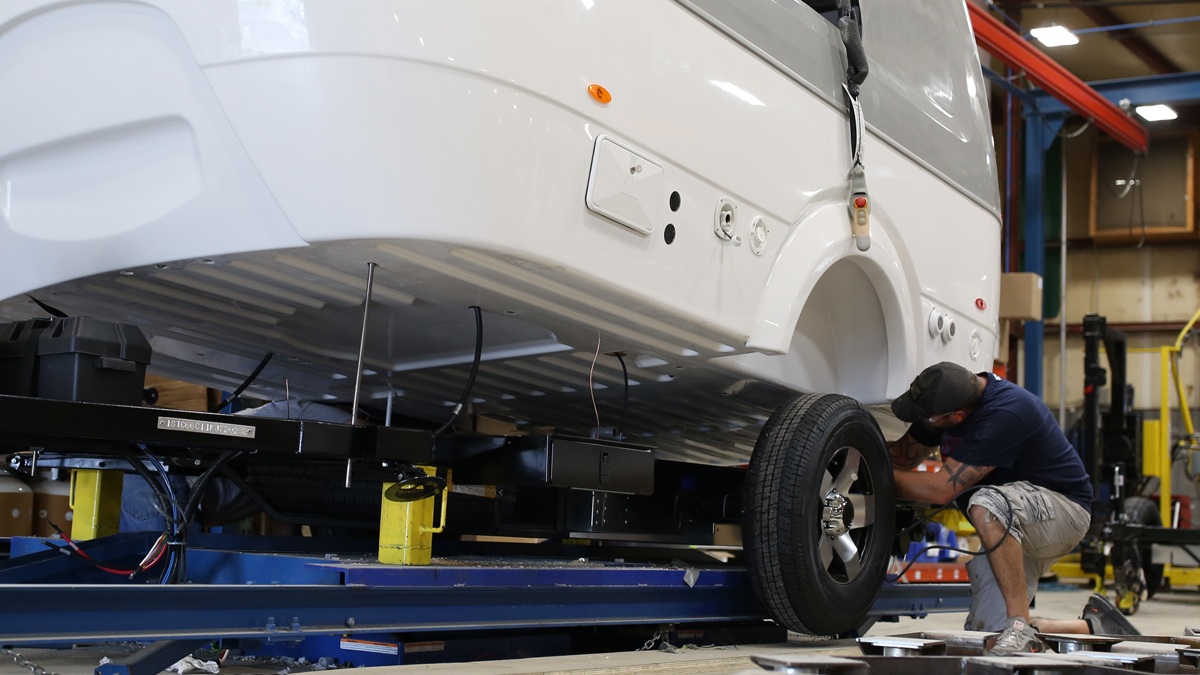Airstream Travel Trailer Nest production process quality chassis