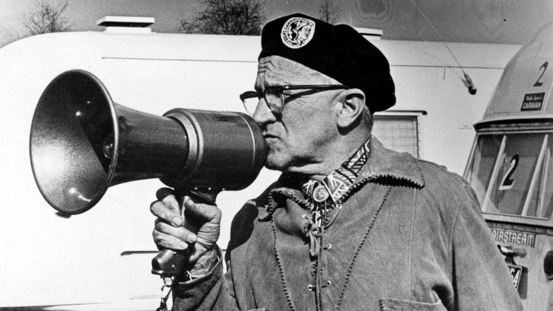 38-Heritage-History-Gallery-50s-1956-WallyWithMegaphone-EuropeanCaravan