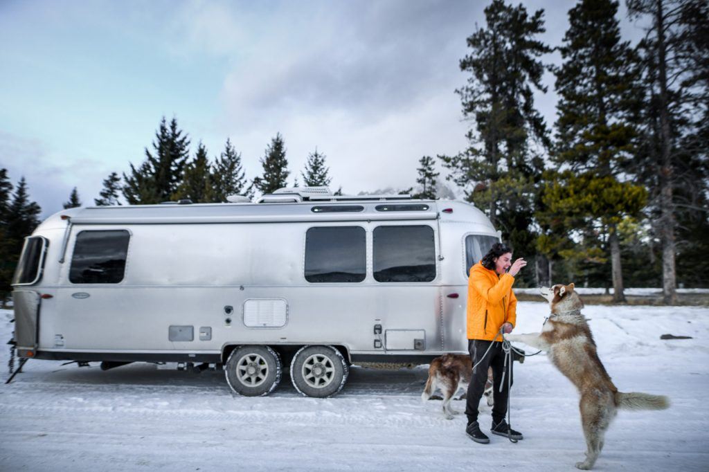 Airstream Travel Trailer Snow