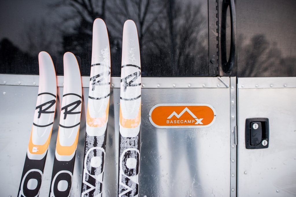 Airstream Basecamp X Skiing