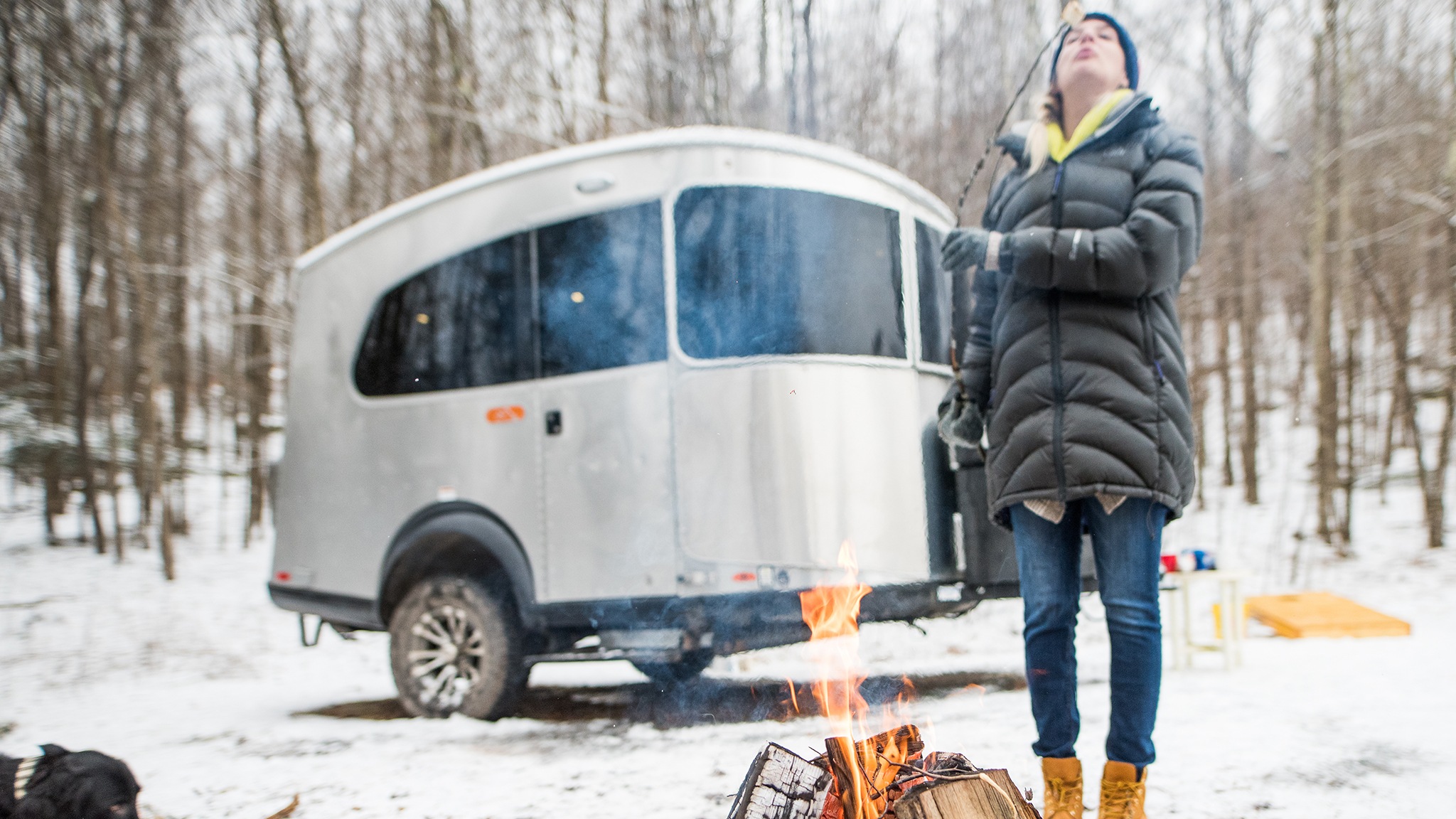 Airstream Basecamp X Winter Snow