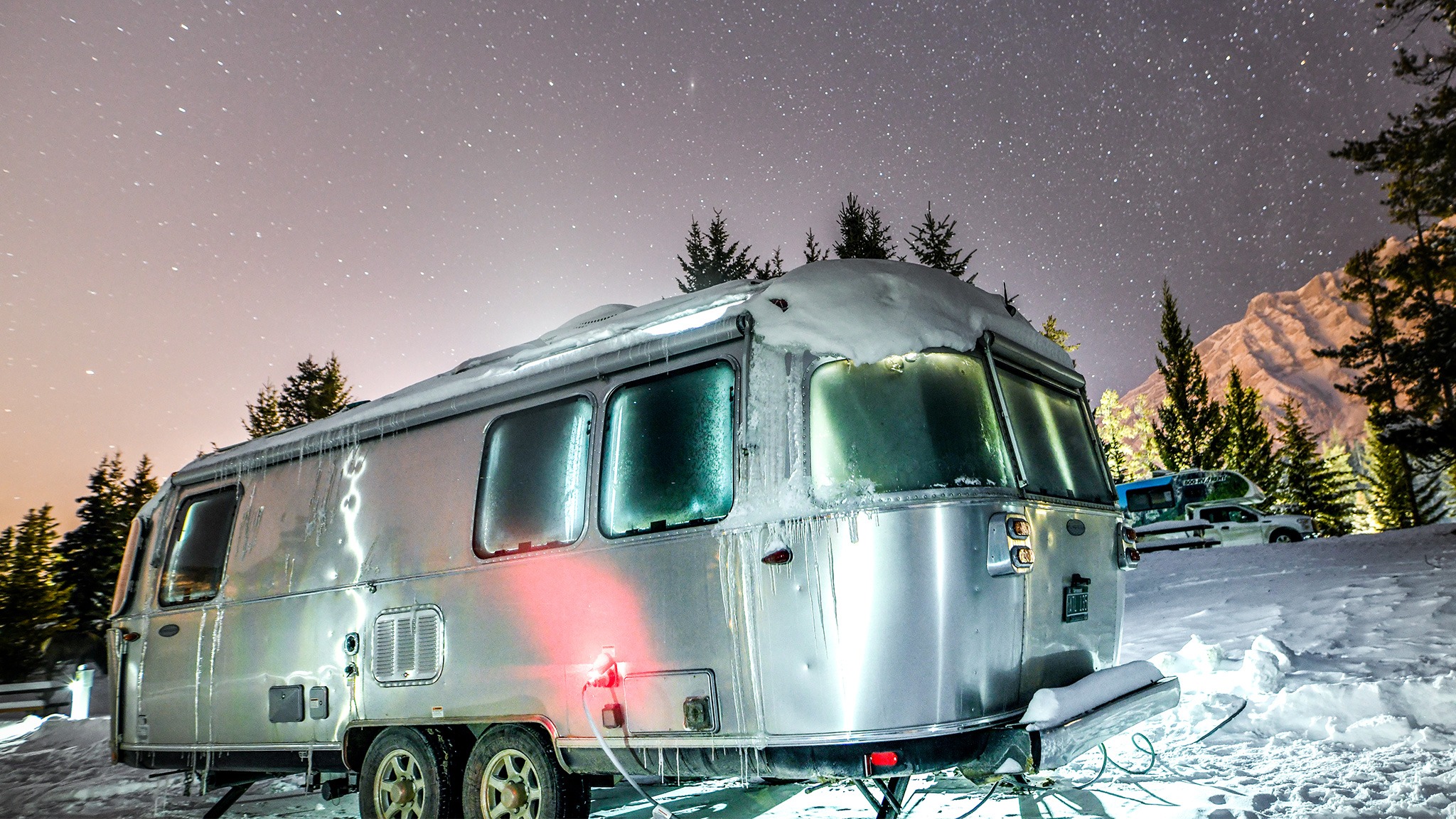 Airstream Travel Trailer Winter Milky Way