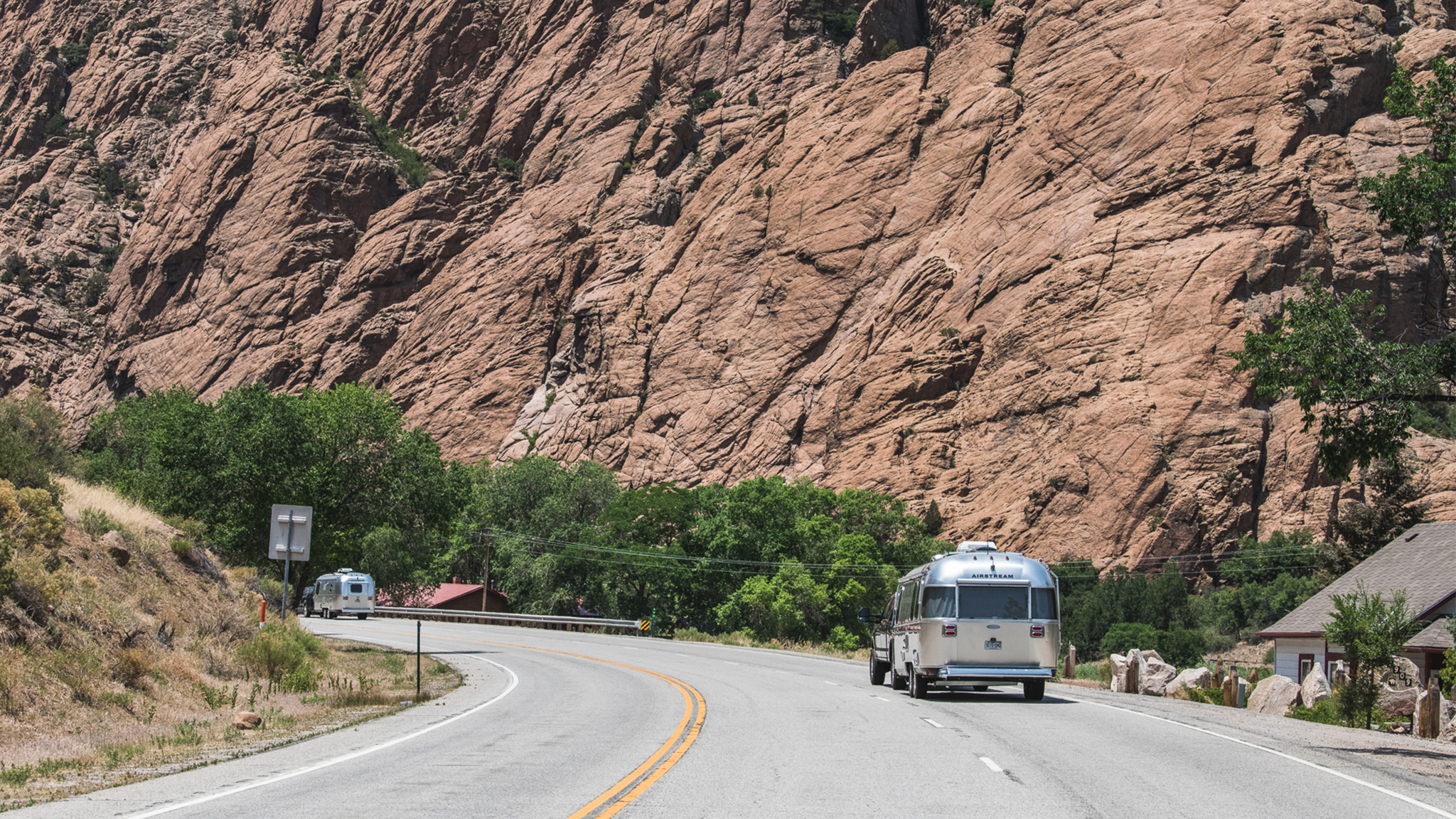 Airstream Travel Trailers Road Mountains Highway