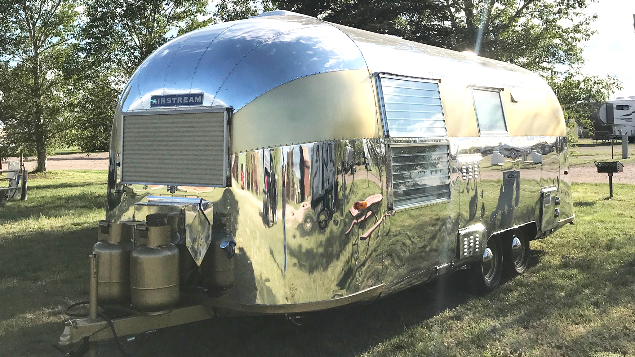 Airstream Gold Stripe Trailer Vintage