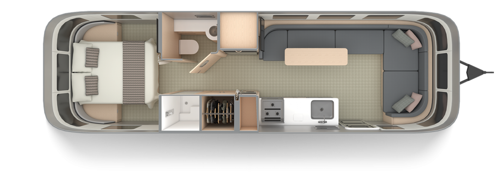 Airstream 30RB Queen Barcelona Blue Queen Floor Plan