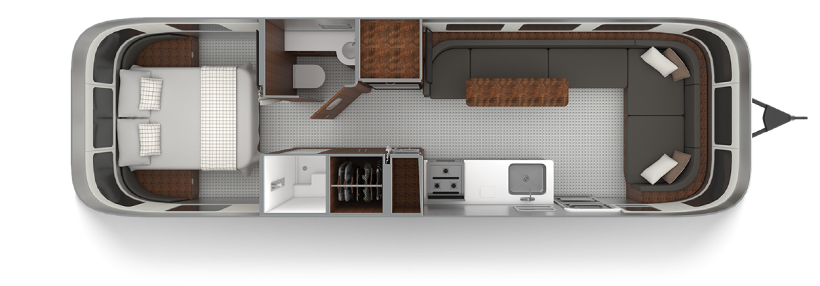 Airstream Globetrotter Dublin Slate Queen 30RB Floor Plan