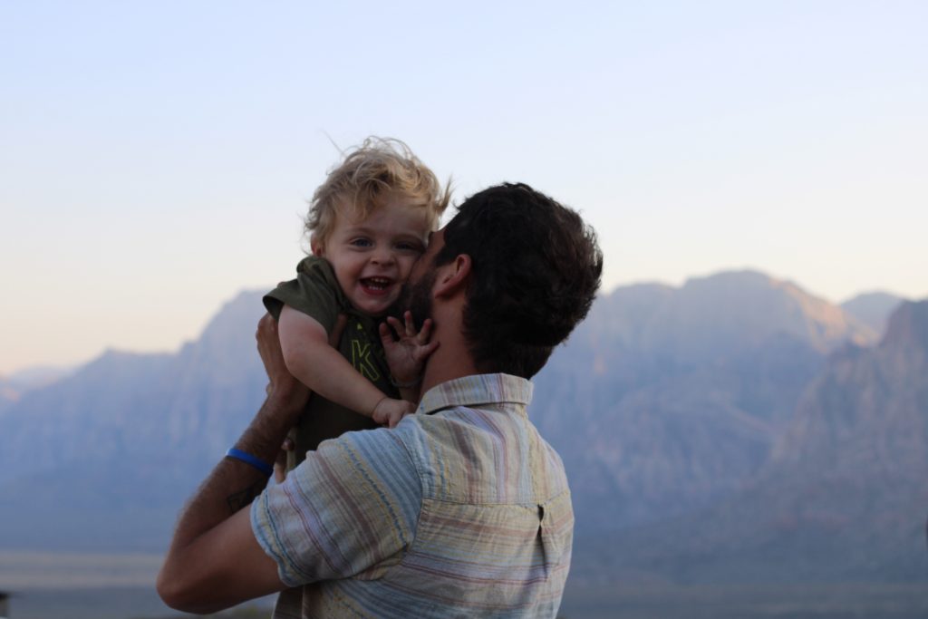 River and Andrew in Red Rock Canyon, Vegas