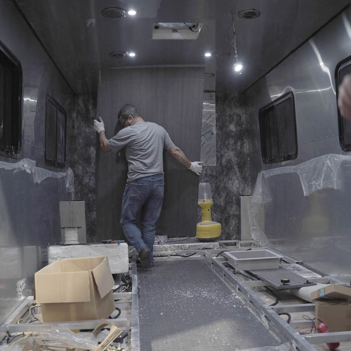 Inside Airstream Astrovan II