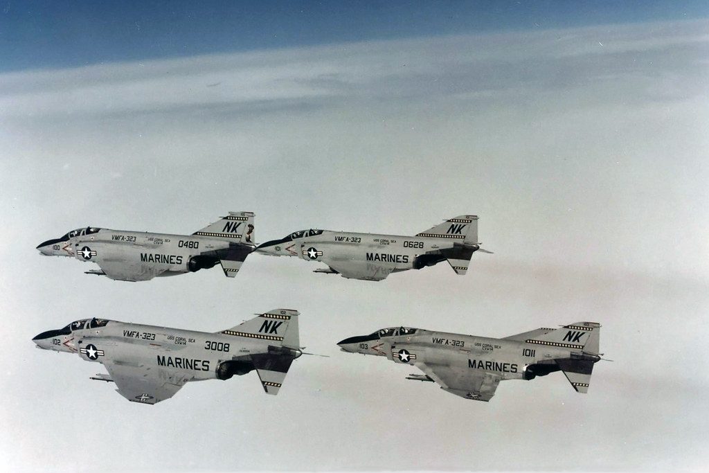 USS Coral Sea VMFA-323 Death Rattlers F-4N Phantoms BuNo 153008,
