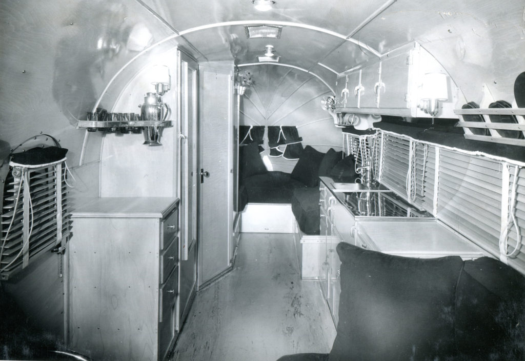 Rear trailer interior Airstream Clipper Vintage
