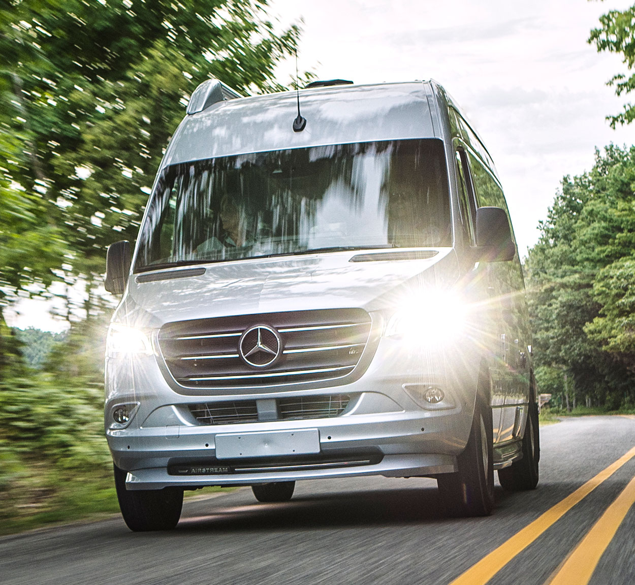 Airstream Interstate Driving down country road