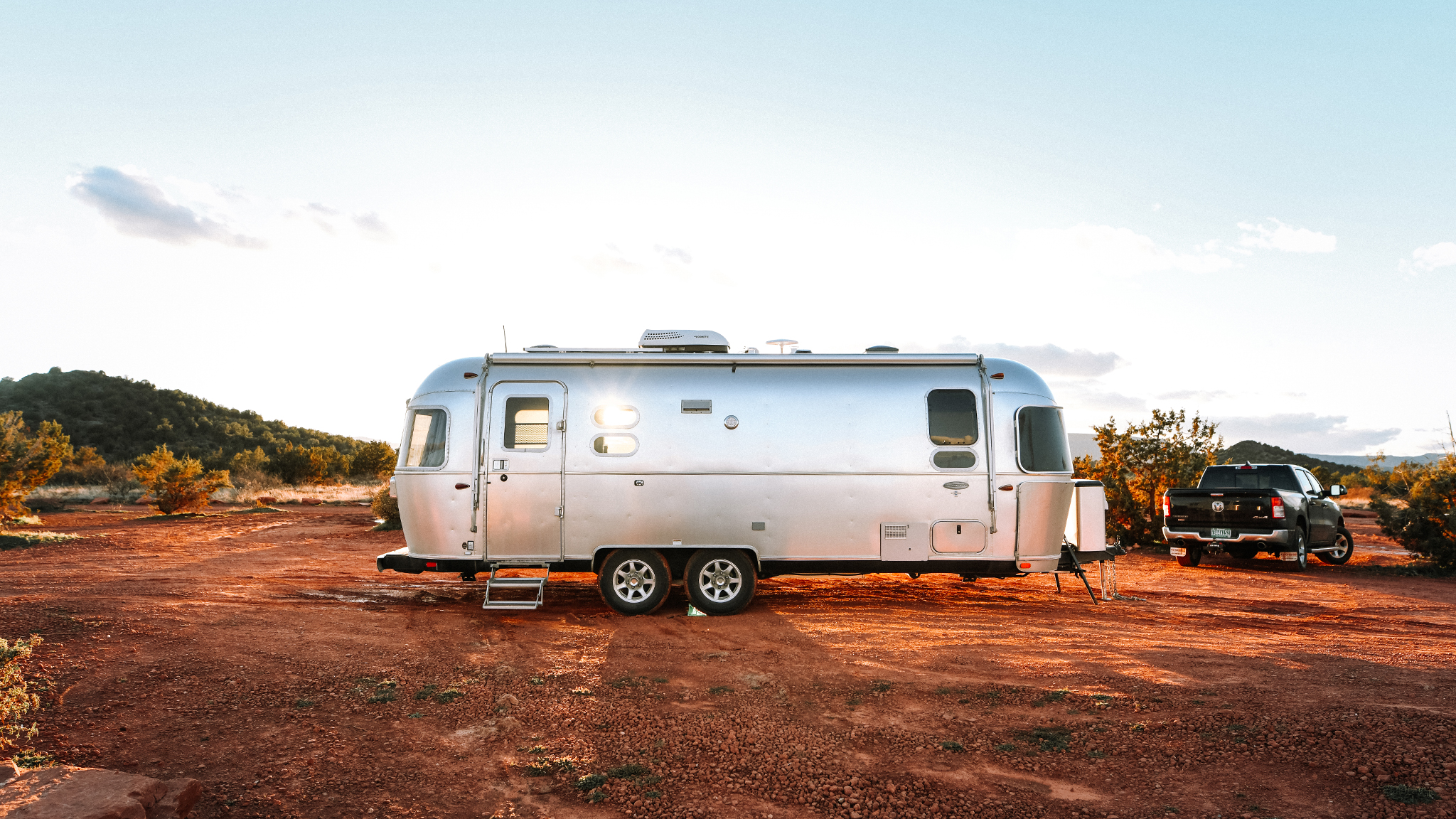 Airstream Flying Cloud Travel Trailer on Desert Floor