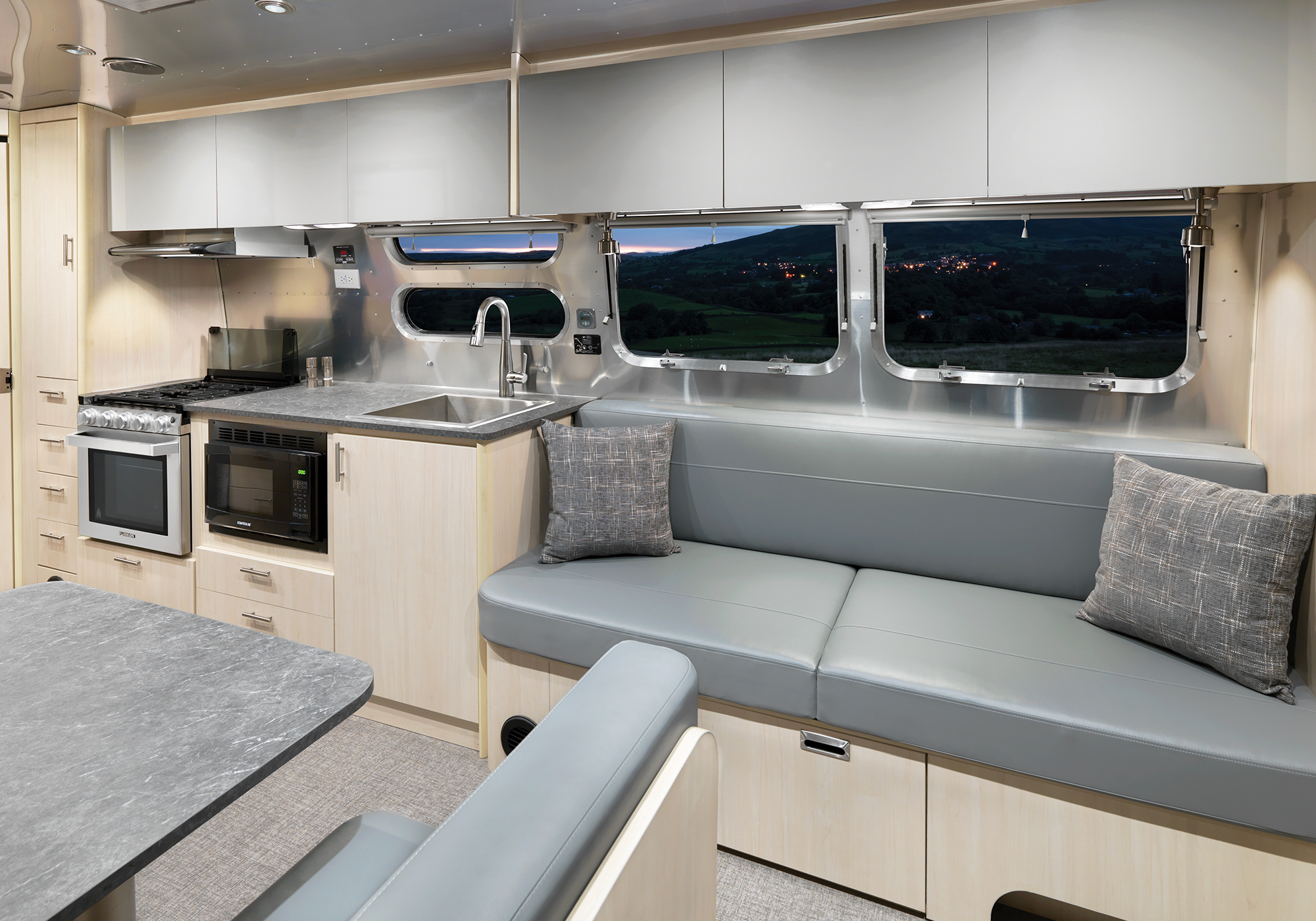Airstream Flying Cloud 30FB office Sofa and Galley
