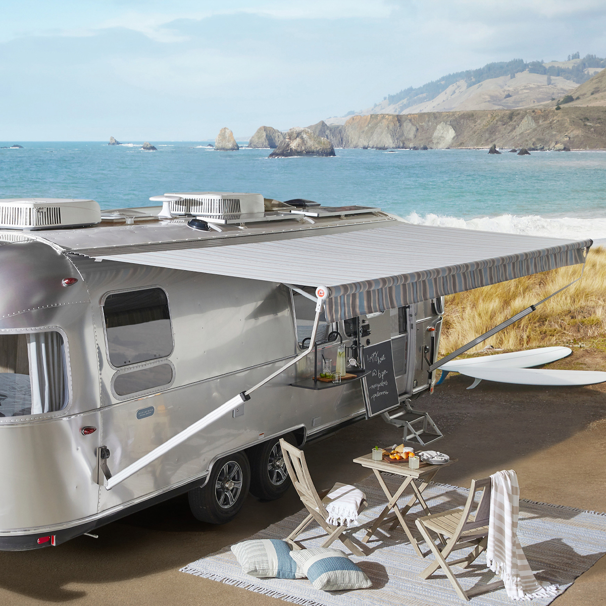Airstream Pottery Barn Special Edition Travel Trailer exterior image in Malibu