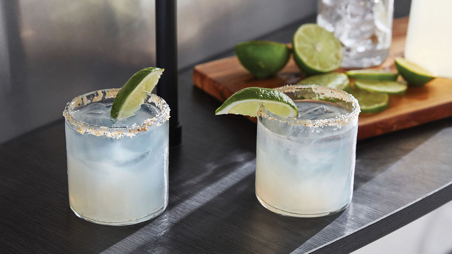 Airstream Pottery Barn Special Edition Travel Trailer exterior party ledge with drinks and snacks