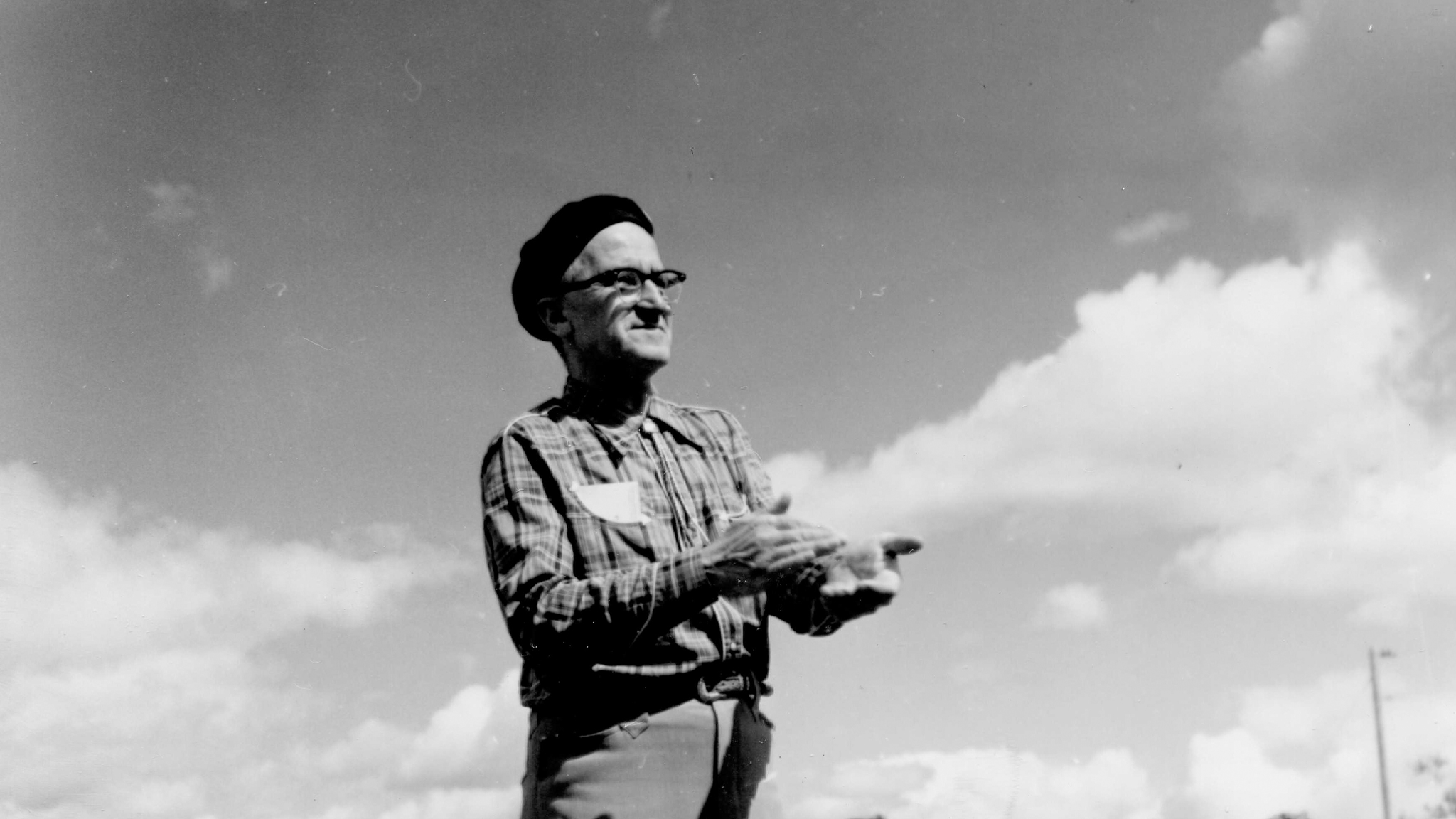 Airstream founder, Wally Byam, at an Airstream rally