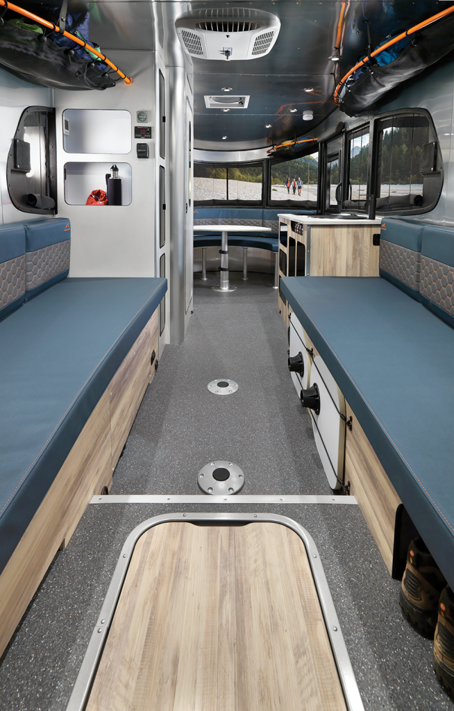 2021 Basecamp 20 Interior Glacier Lake B2F benches new sink WEB