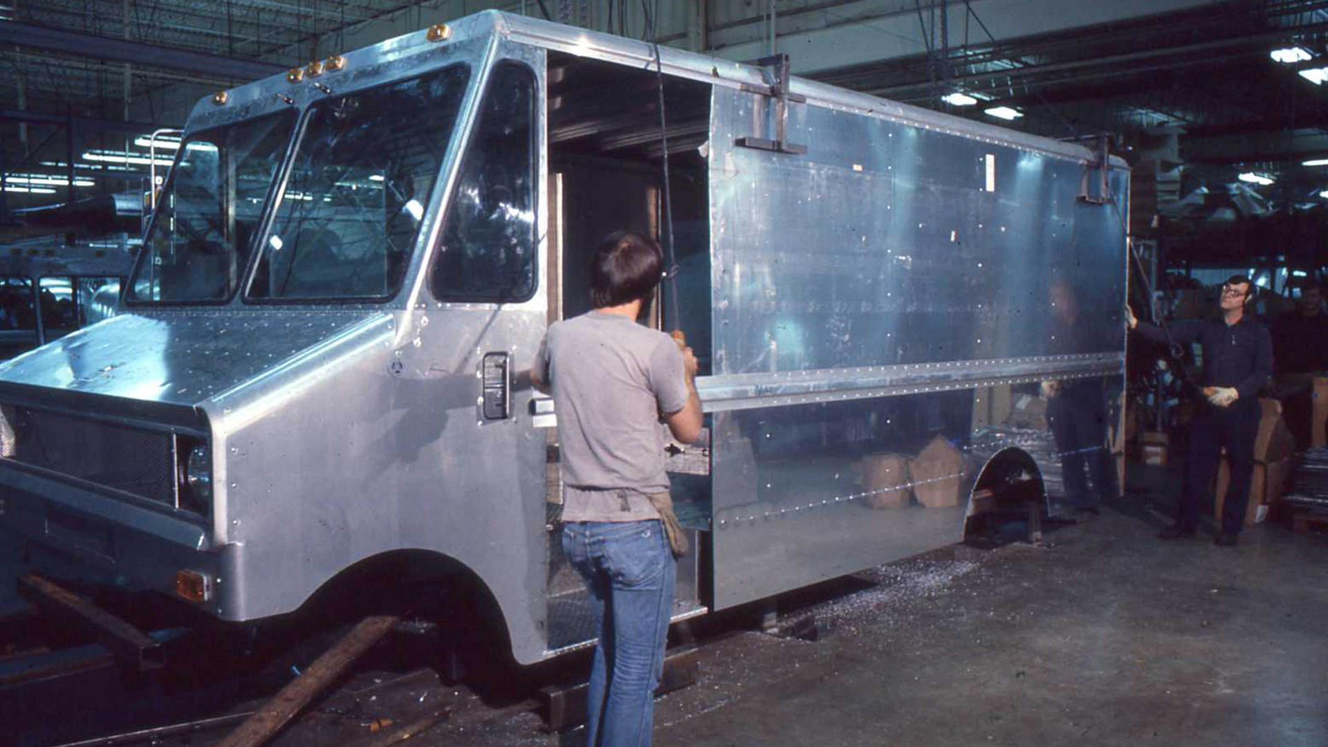 Airstream vintage A Van being built at Airstream