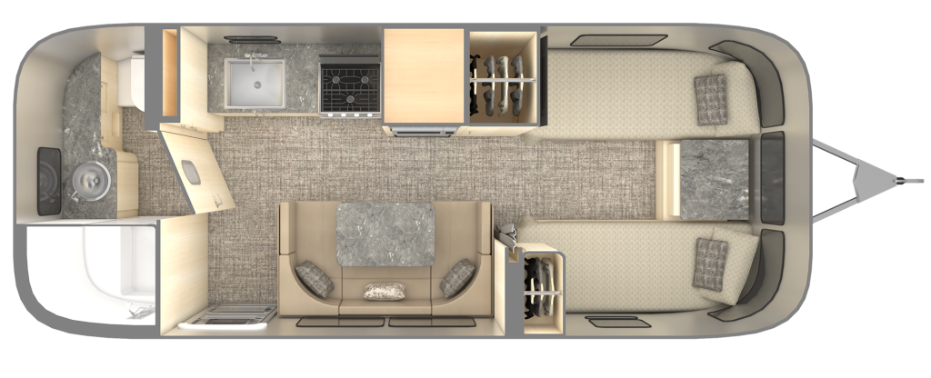 Airstream-Flying-Cloud-23FB-Twin-floor-plan