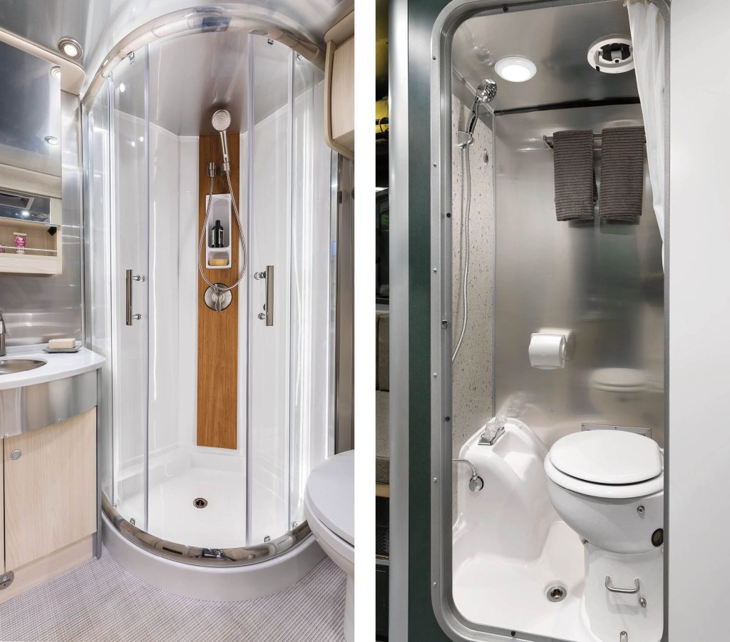 airstream atlas bathroom and basecamp wet bath