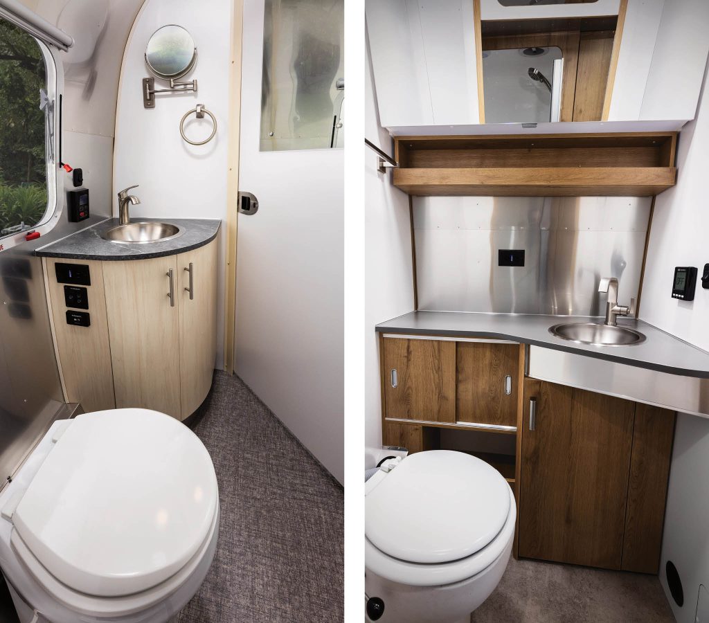 airstream corner bath and lavatory flying cloud and trade wind