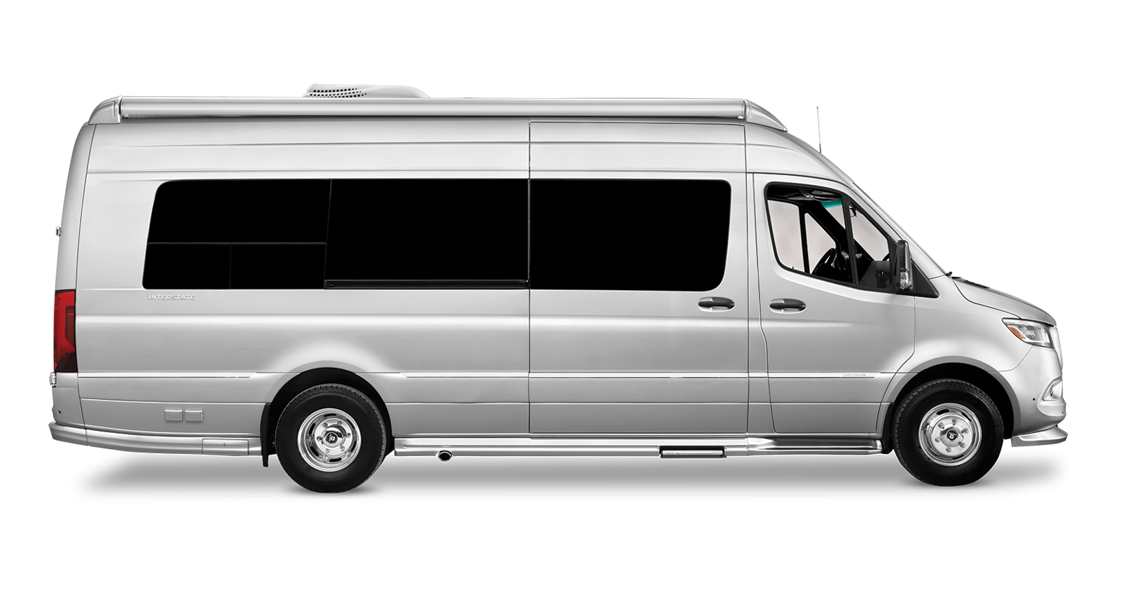 Airstream Interstate EXT Grand Tour Exterior Curb Side Iridium Silve