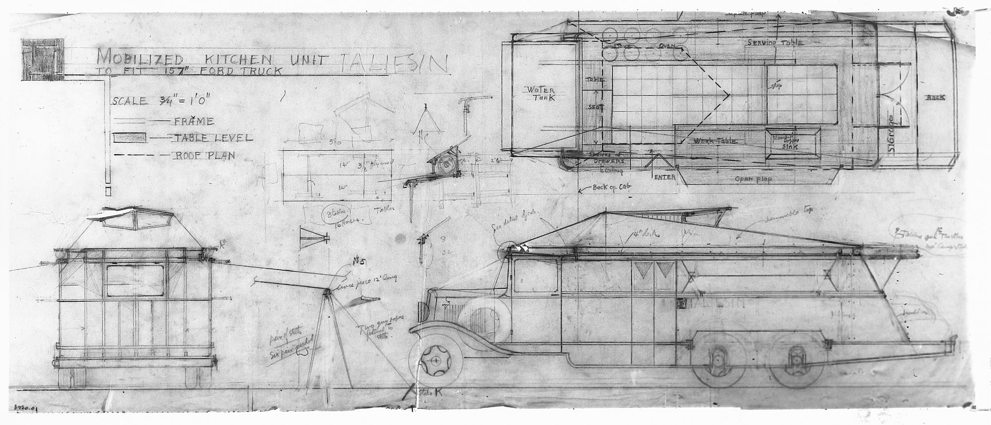 Frank Lloyd Wright mobile kitchen design