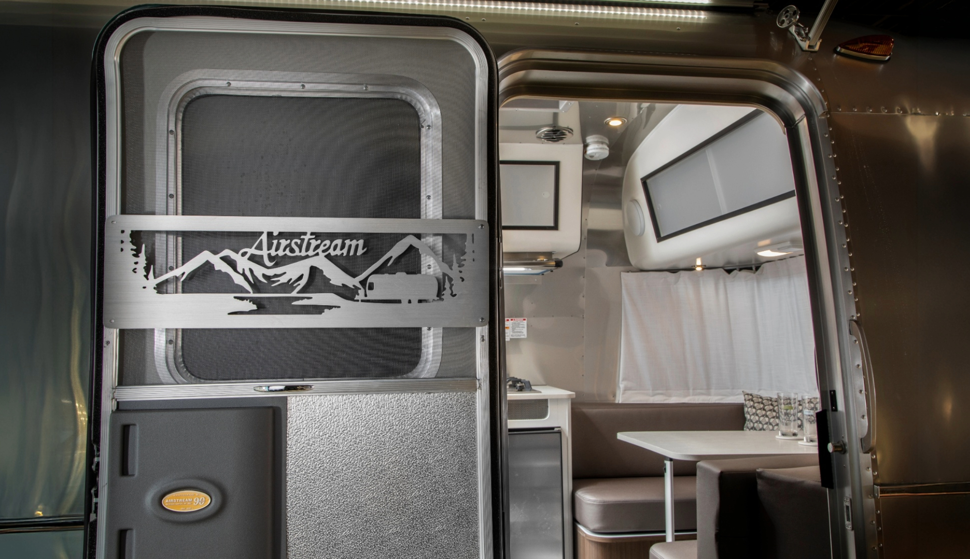 Airstream Supply Company custom screen protector on Travel Trailer door