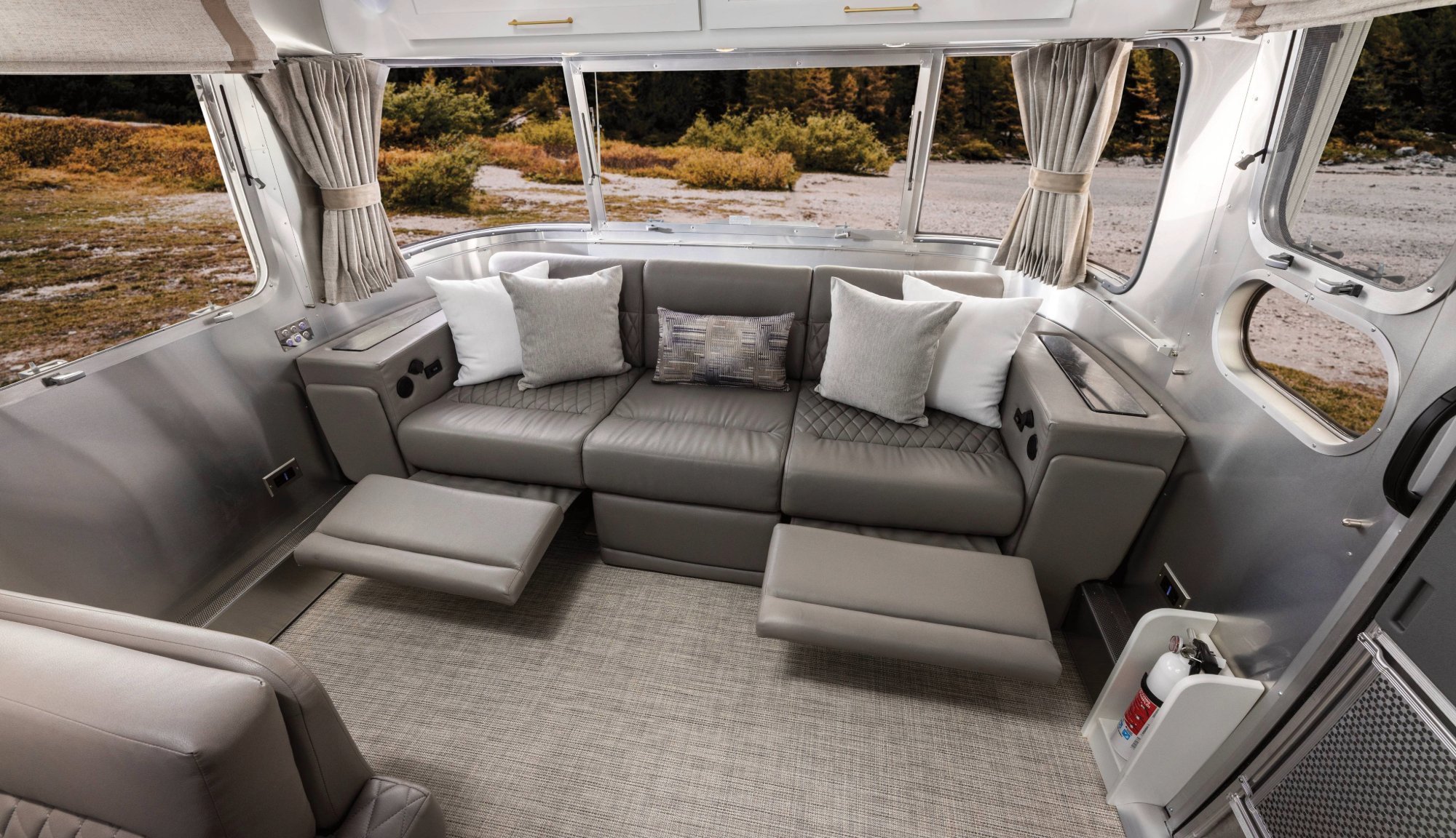 Interior of Airstream Classic Travel Trailer