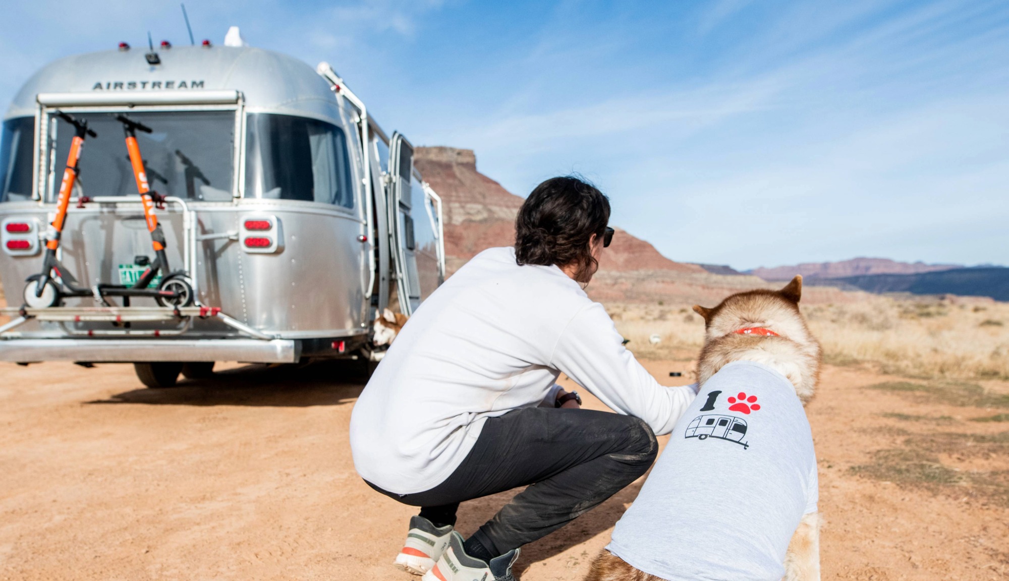Dog wearing Airstream Supply Company Pet Shirt