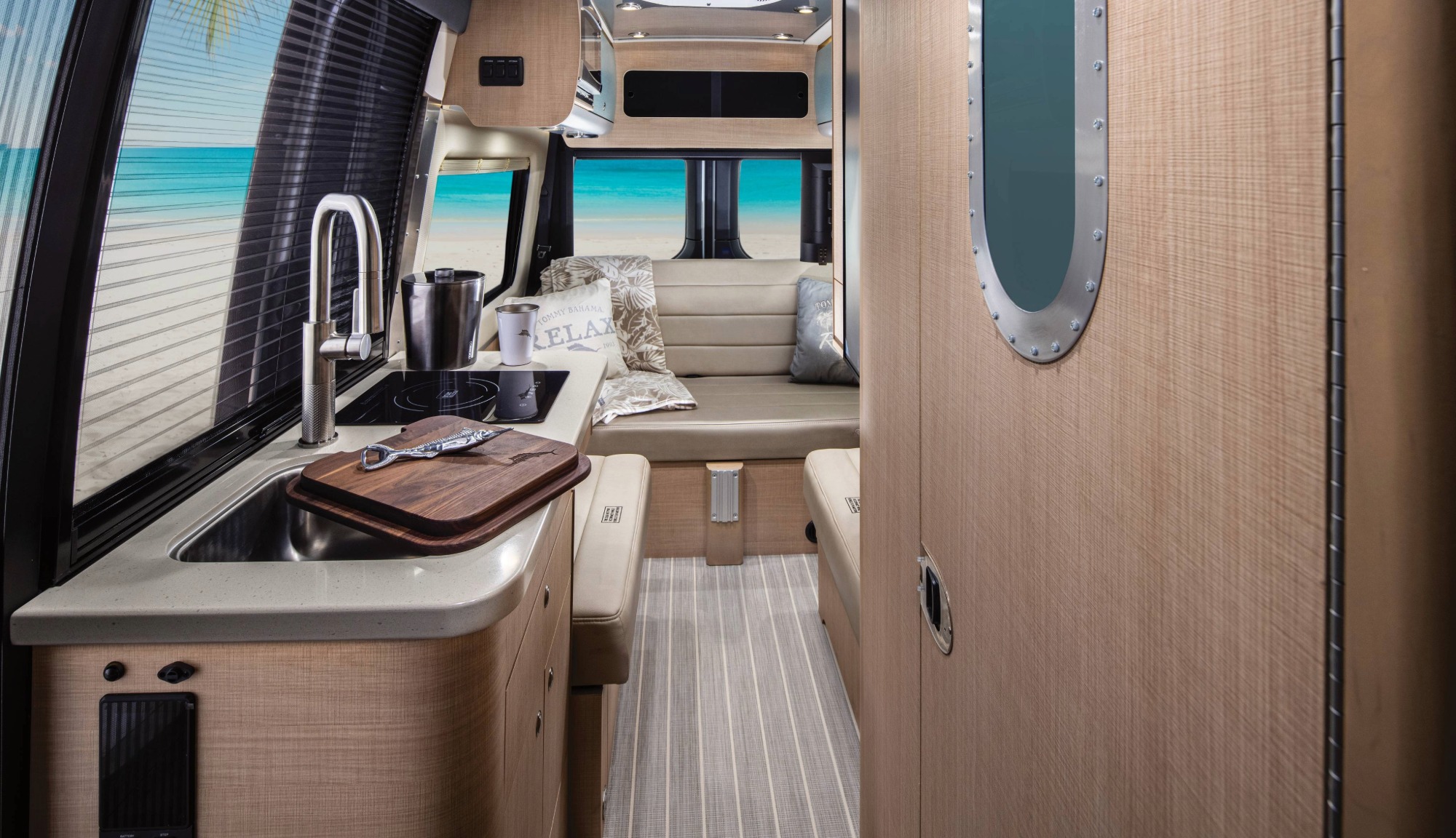 Airstream Touring Coach interior of the Interstate 19GT Tommy Bahama Decor with Accessory Kit