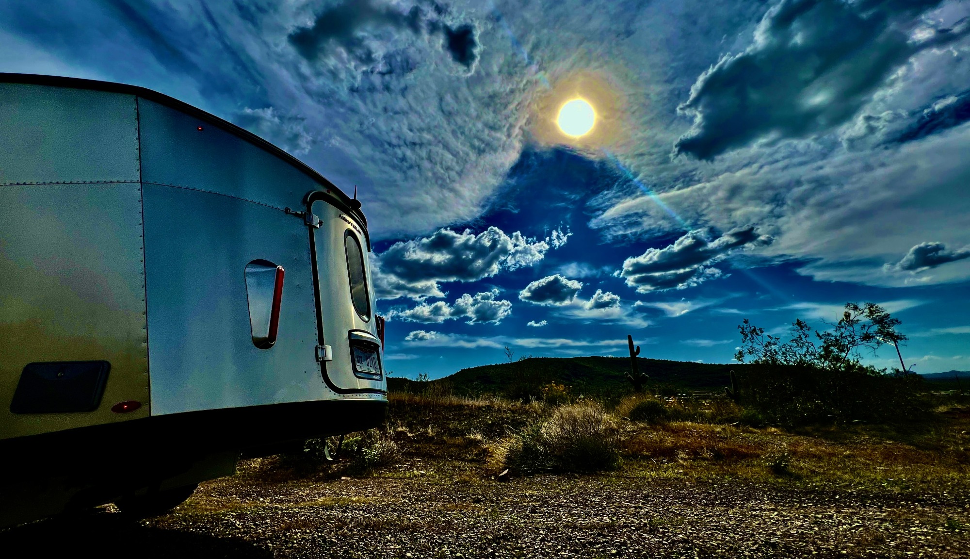 Gene Brave Rock's Airstream Basecamp 20X traveling 