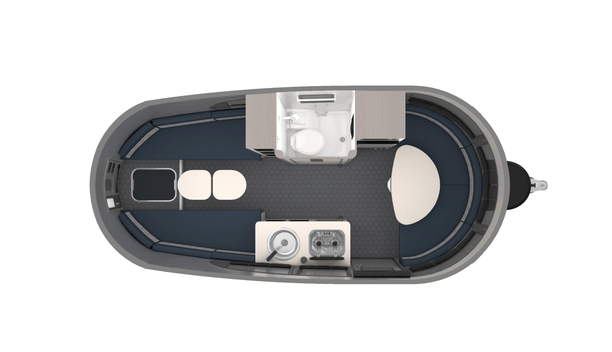 Airstream's Basecamp 20 Travel Trailer Floorplan outline