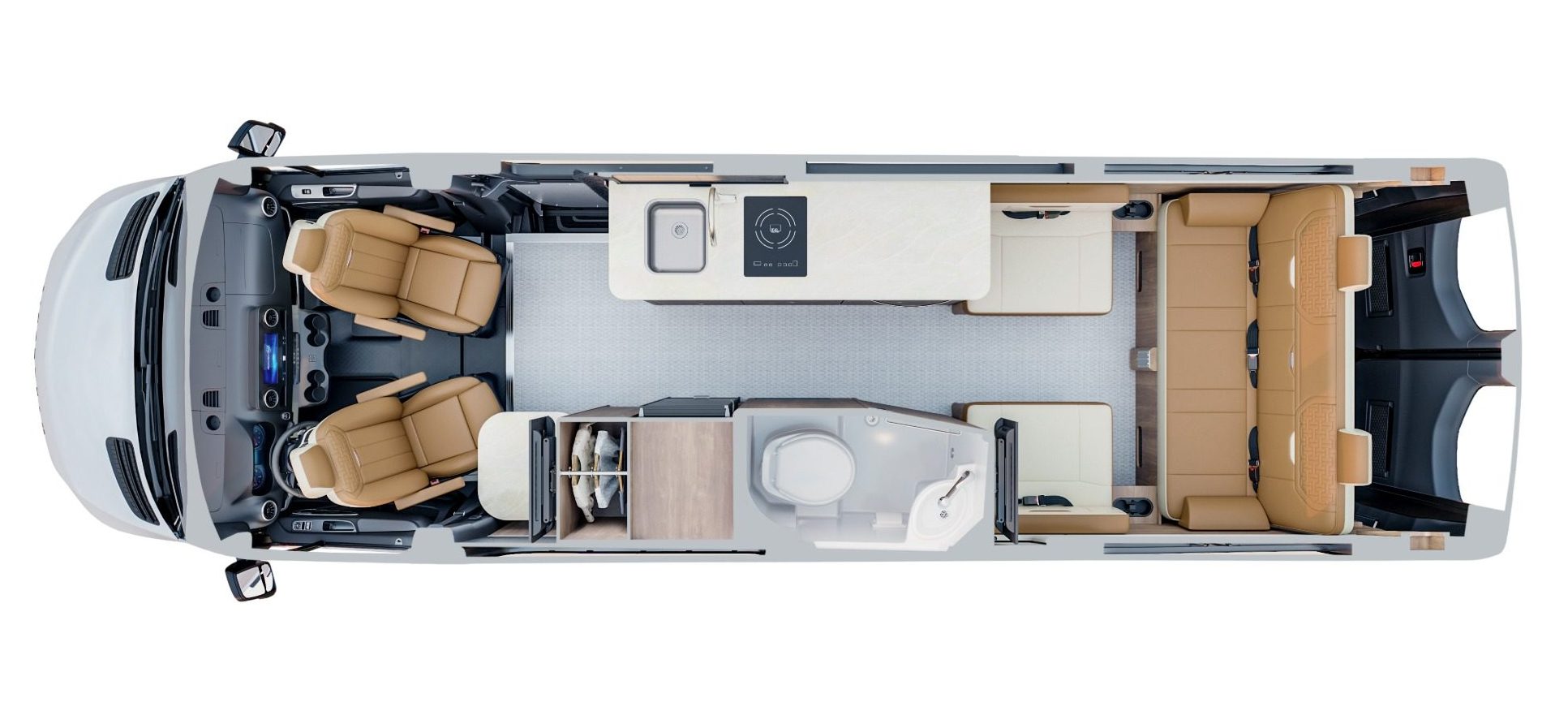 Airstream Touring Coach Interstate 24GT Amber Ridge Decor Floorplan outline 
