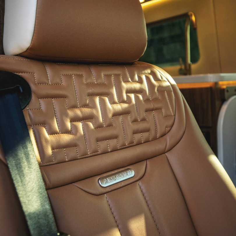 Closeup of the Airstream Amber Ridge Decor seating design