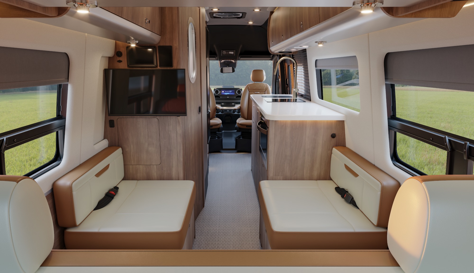 Airstream Interstate 24GTX Amber Ridge Interior Back to Front Image