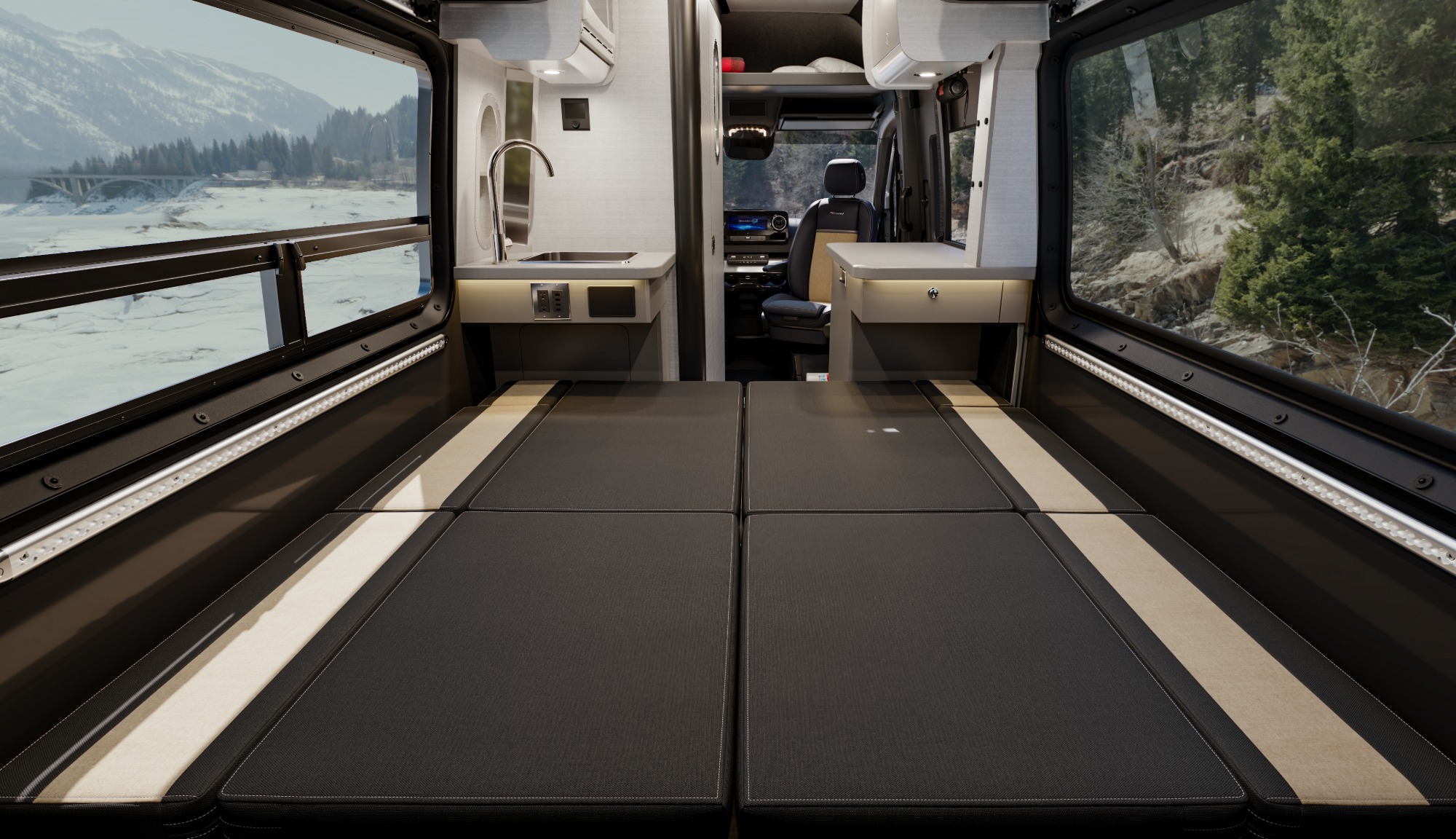 Interstate 19X Granite Ridge interior decore bench in bed mode