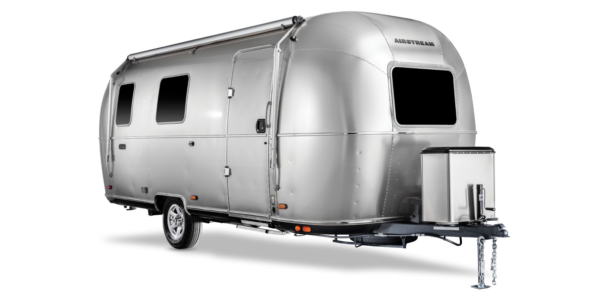 Exterior studio image of Airstream's World Traveler Travel Trailer 