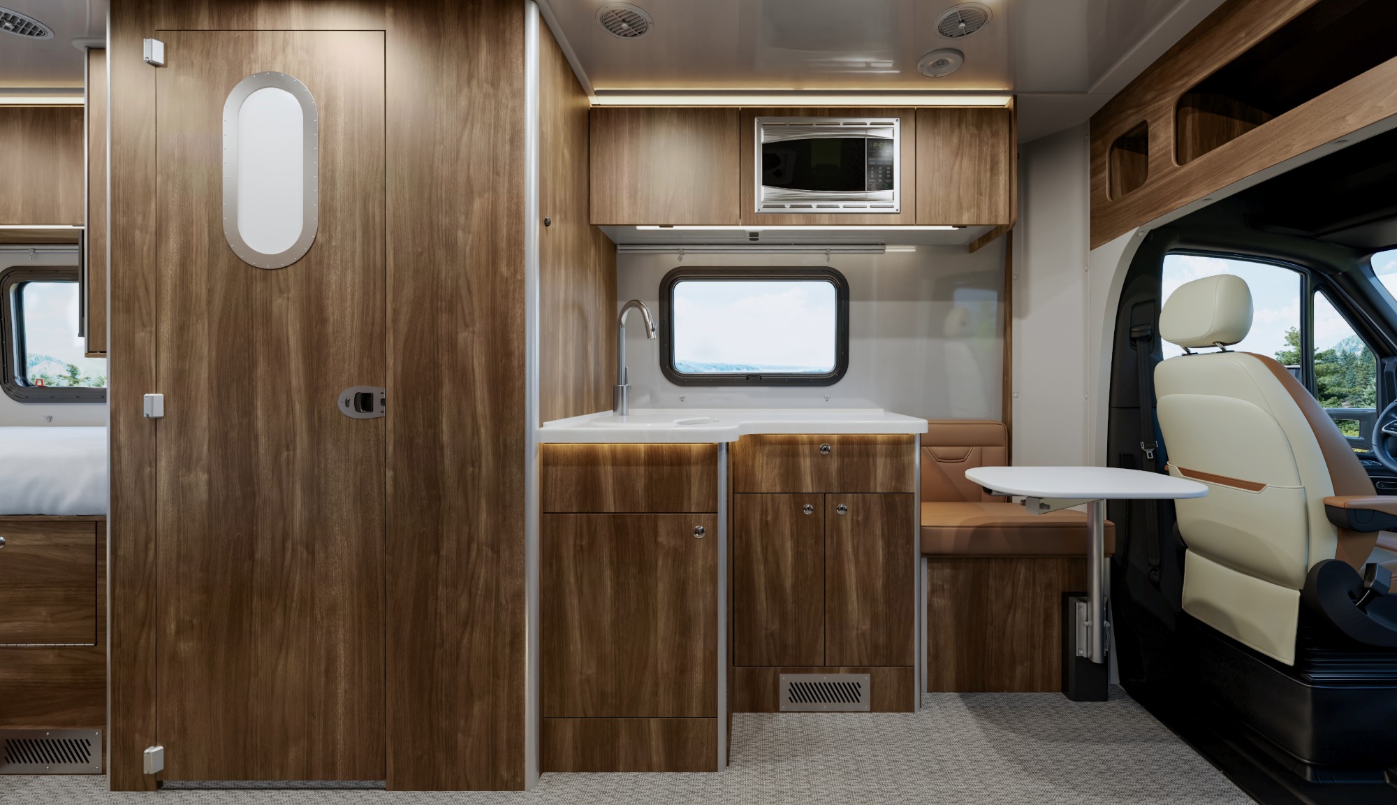 Atlas 25RT Galley and Split Dry Bath on the interior 