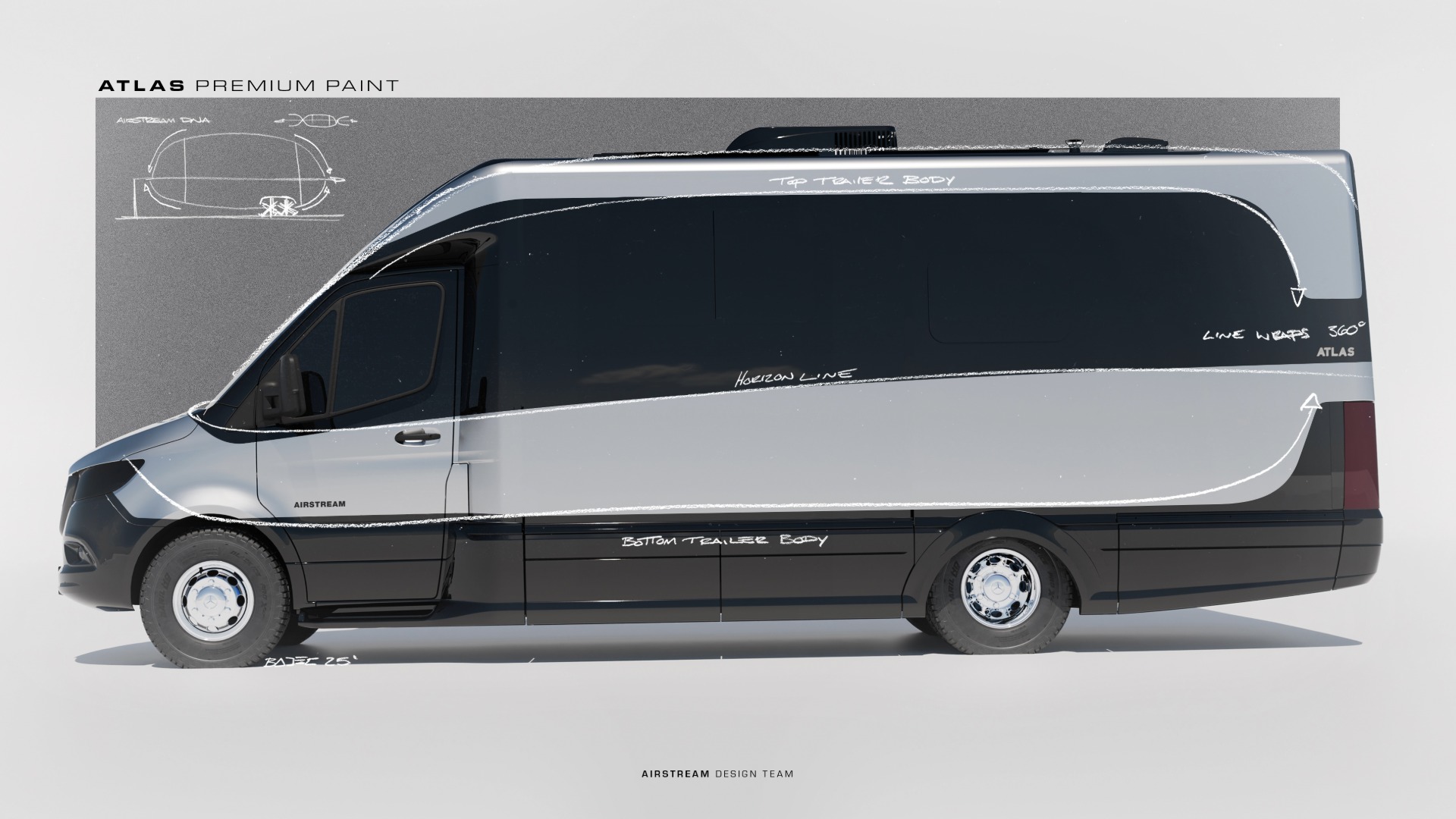 Airstream Atlas Hightech Silver Premium Paint inspriation sketch