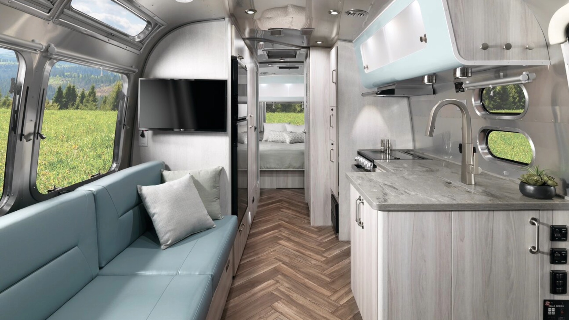 Airstream International interior image, front to back