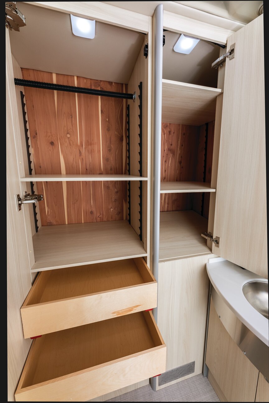 2023 Atlas Classic Canyon Storage. Cedar lined wardrobe with drawers extended