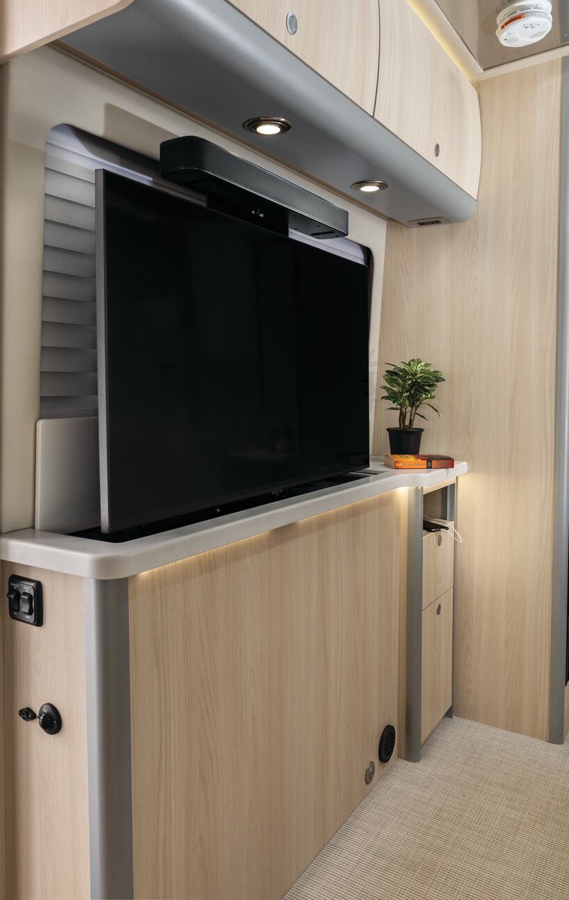 Atlas 25 MS interior storage cabinet, TV stand, and overhead storage